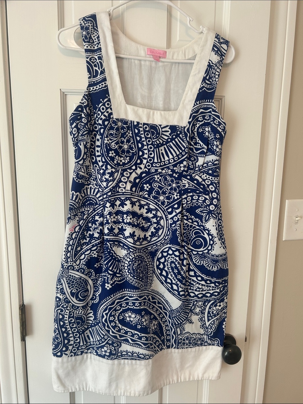 Lilly Pulitzer Navy and White Paisley Sleeveless Dress